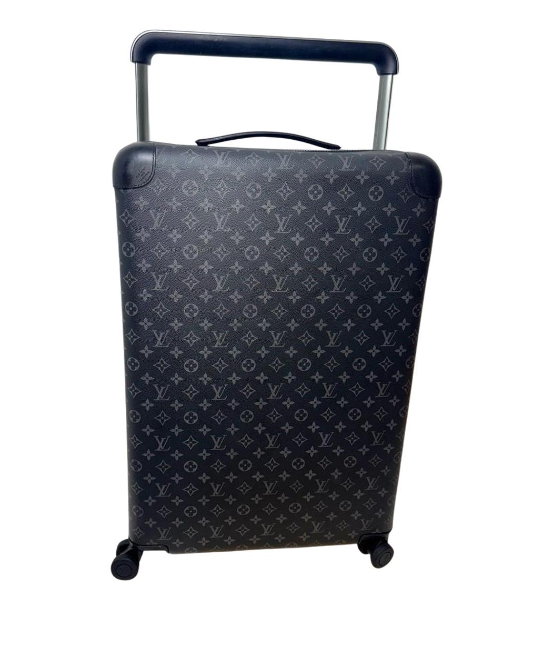 LOUIS VUITTON Антрацитовый кожаный чемодан, фото 1