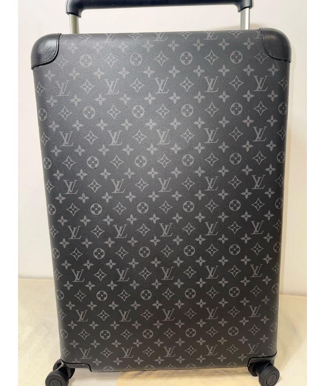 LOUIS VUITTON Антрацитовый кожаный чемодан, фото 7