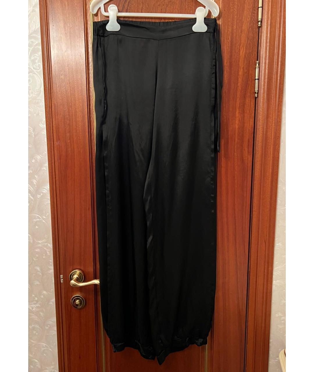 TWIN-SET Черные вискозные брюки широкие, фото 8