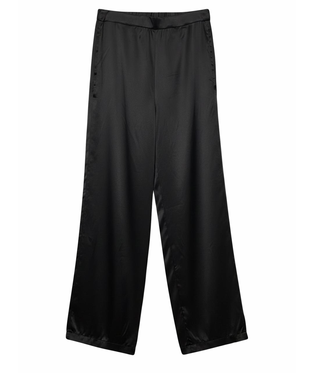 TWIN-SET Черные вискозные брюки широкие, фото 1