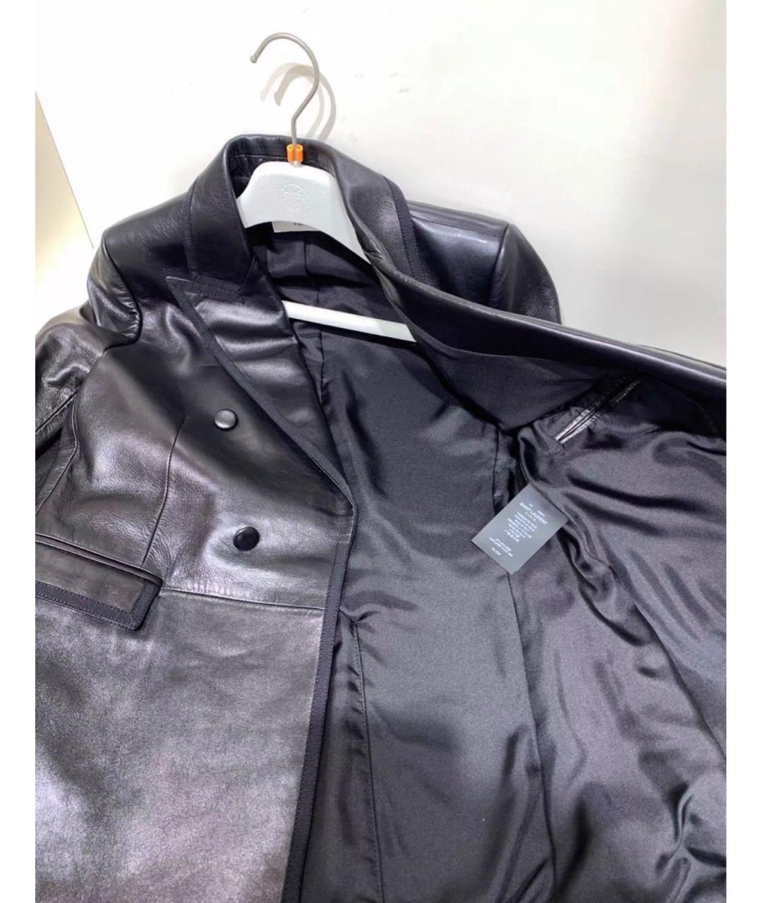 SAINT LAURENT Черный кожаный жакет/пиджак, фото 5