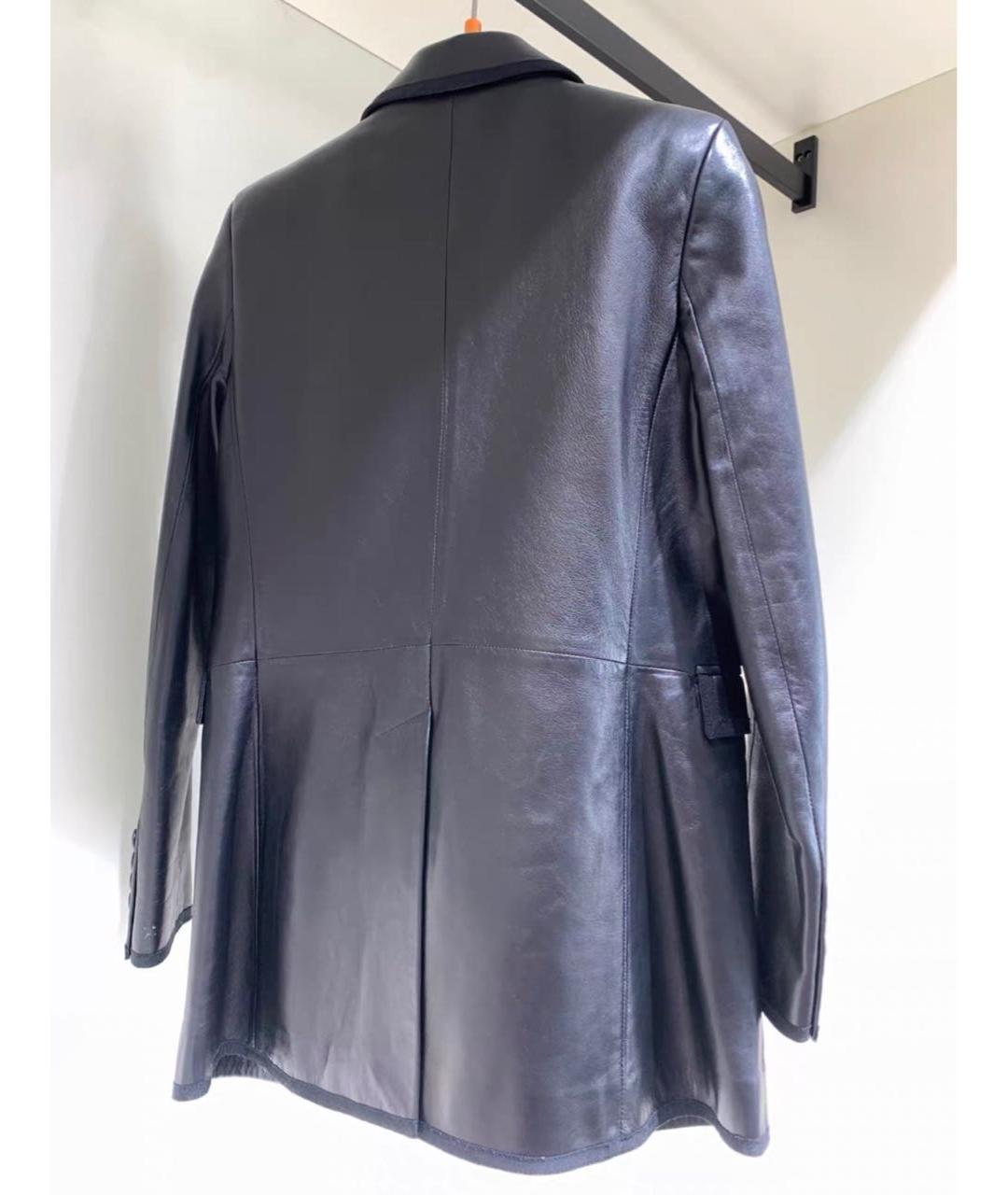 SAINT LAURENT Черный кожаный жакет/пиджак, фото 2