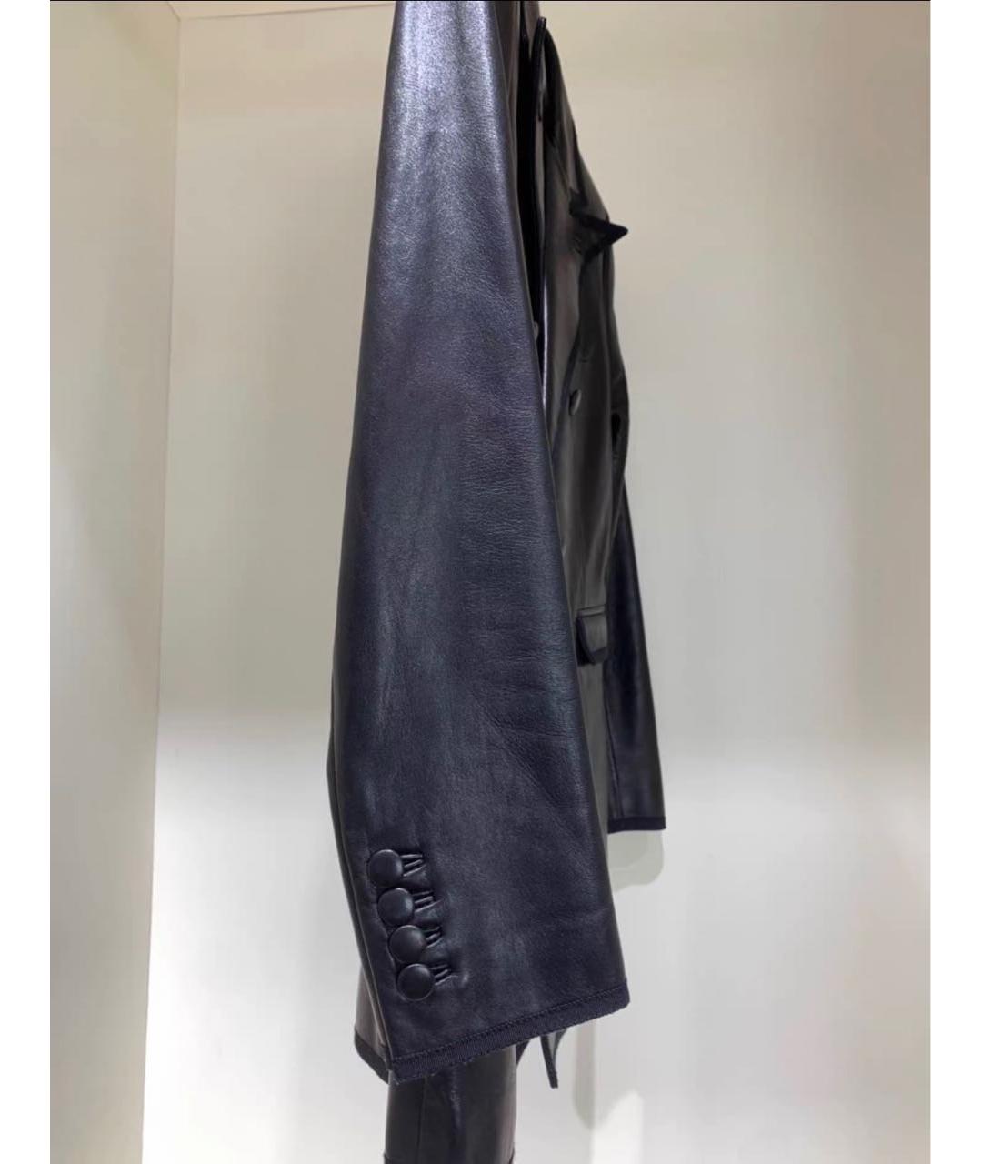 SAINT LAURENT Черный кожаный жакет/пиджак, фото 3