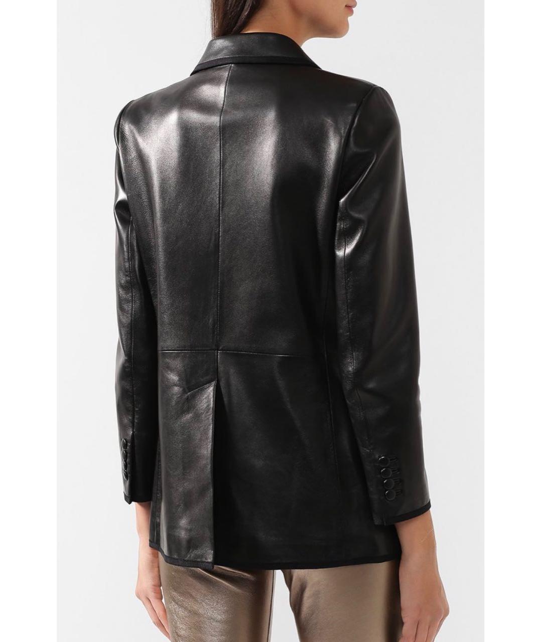 SAINT LAURENT Черный кожаный жакет/пиджак, фото 6