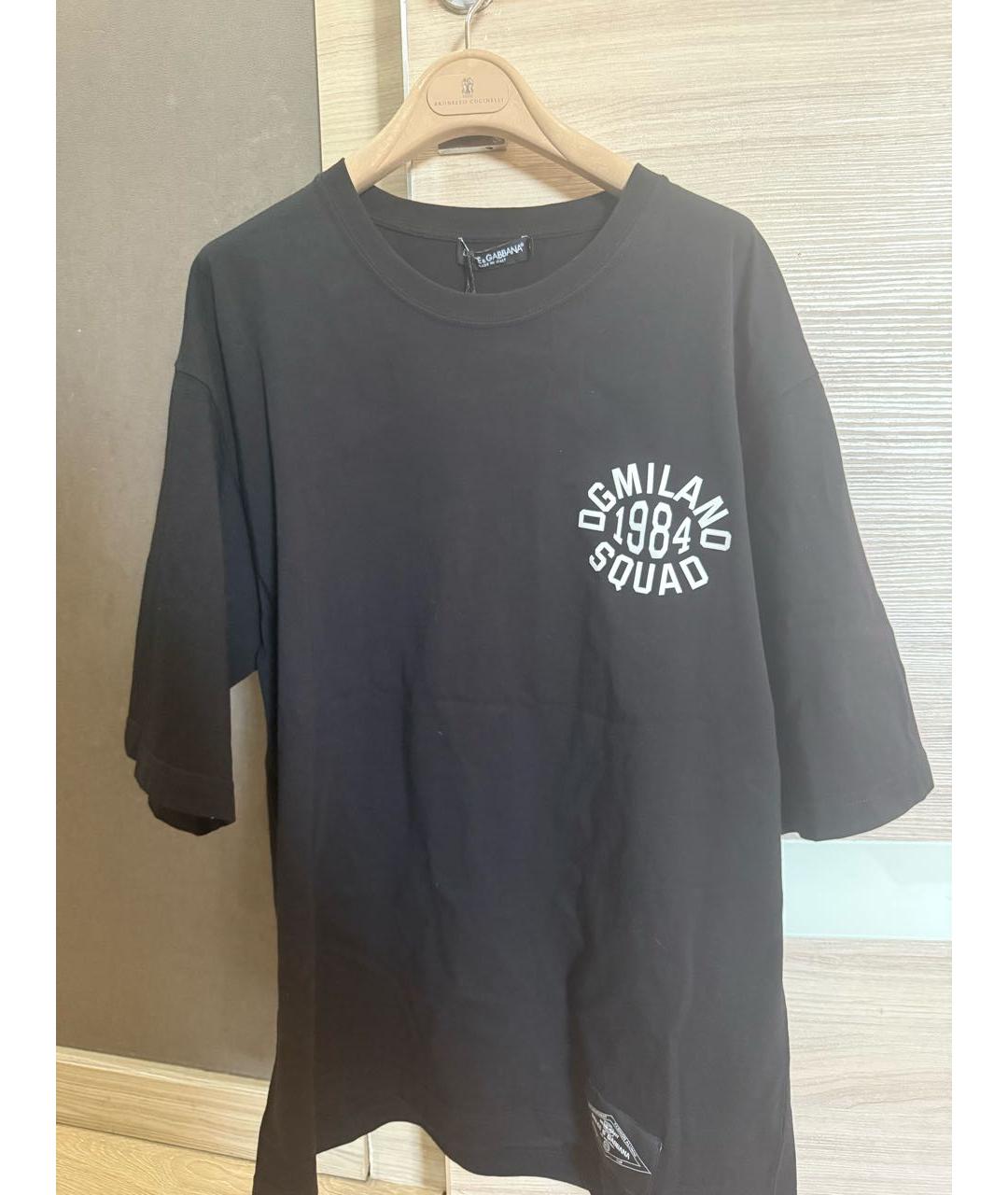 DOLCE&GABBANA Черная хлопковая футболка, фото 8