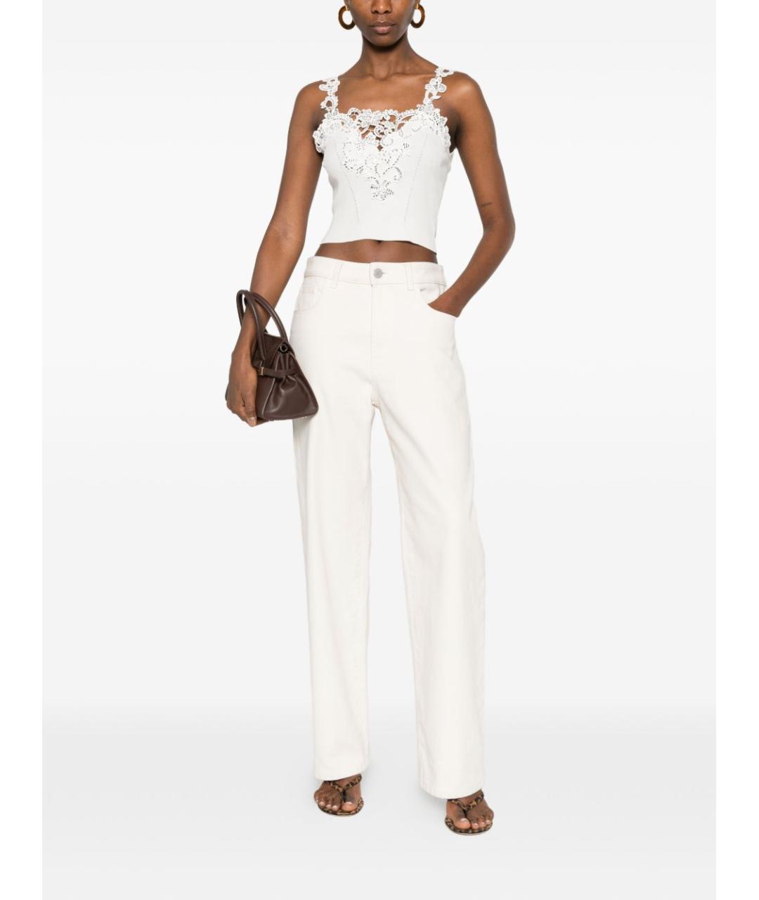 ERMANNO SCERVINO Белая хлопковая майка, фото 3