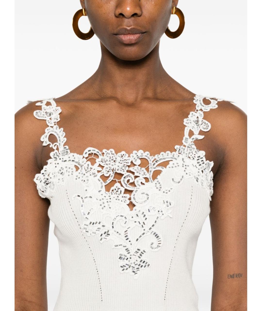 ERMANNO SCERVINO Белая хлопковая майка, фото 2