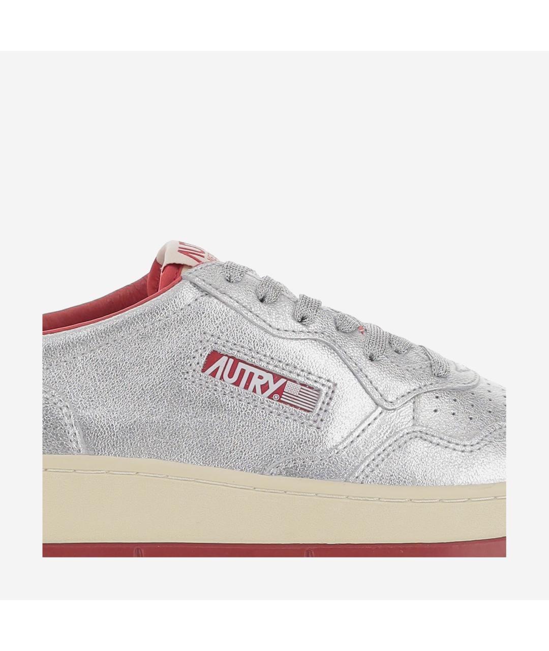 AUTRY Серебряные кожаные кеды, фото 5