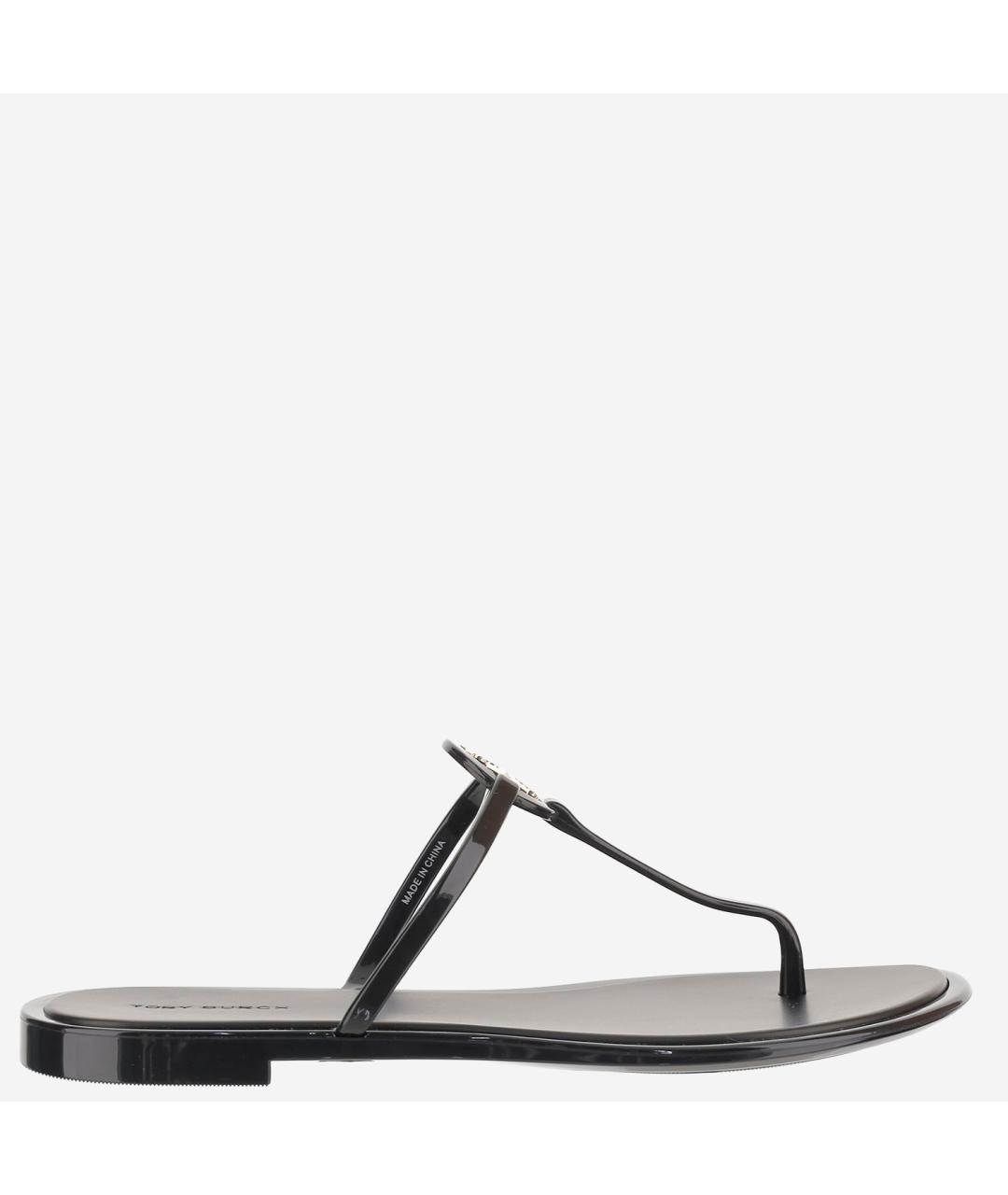 TORY BURCH Черные резиновые шлепанцы, фото 6