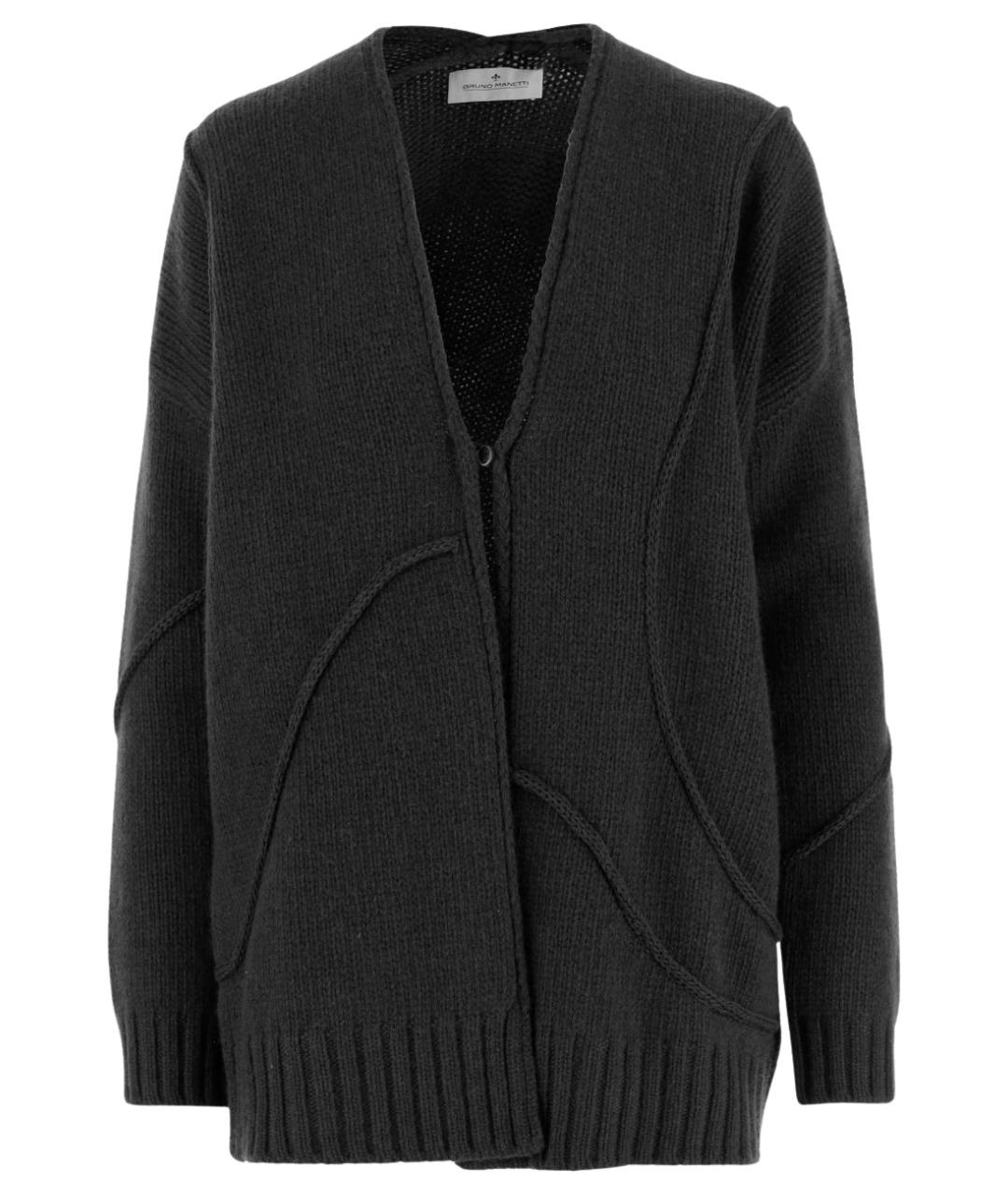 Bruno Manetti Черный кашемировый кардиган, фото 1