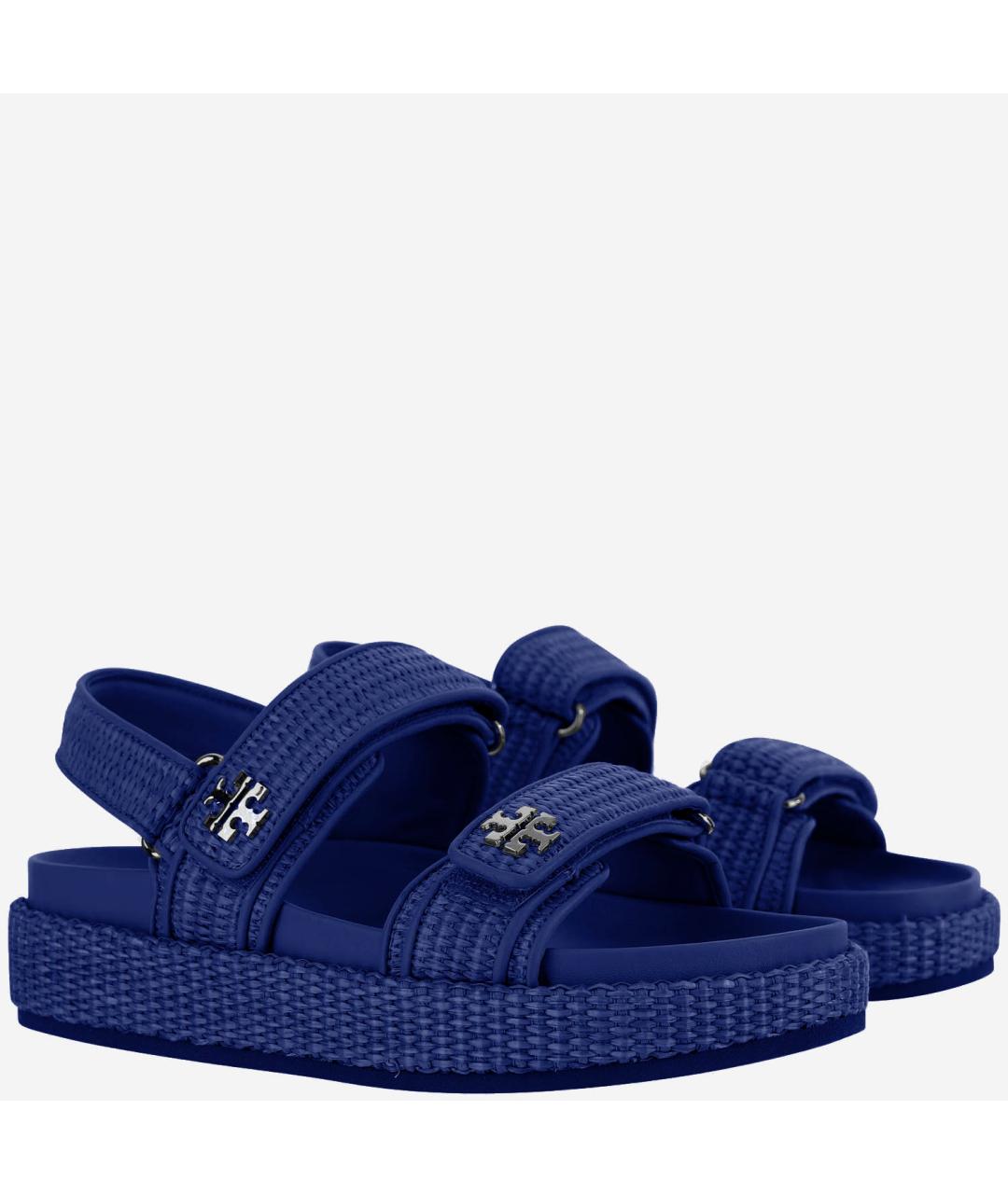 TORY BURCH Синие синтетические сандалии, фото 2