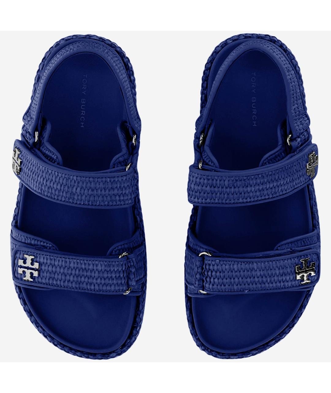 TORY BURCH Синие синтетические сандалии, фото 4