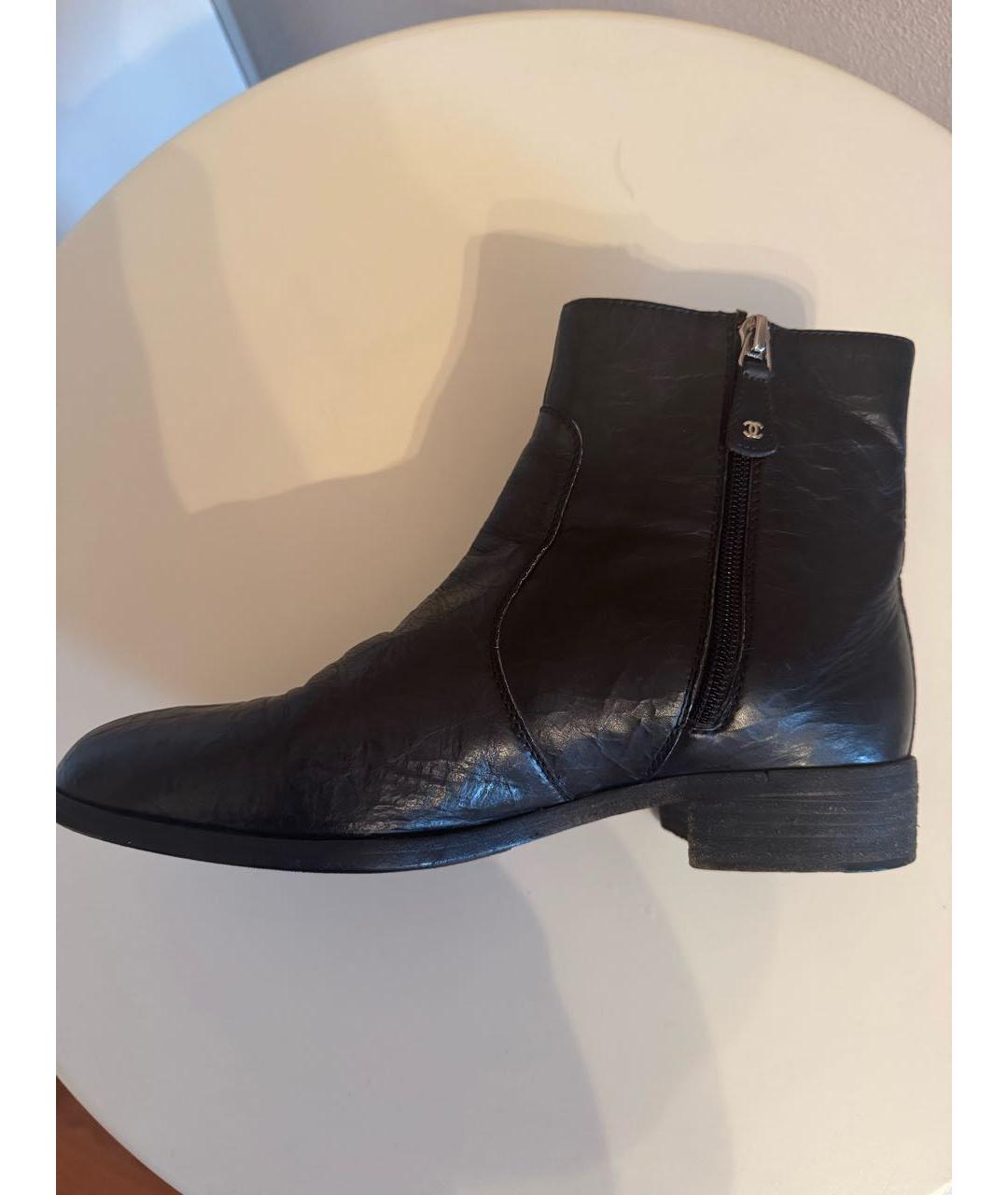 CHANEL Черные кожаные ботинки, фото 7