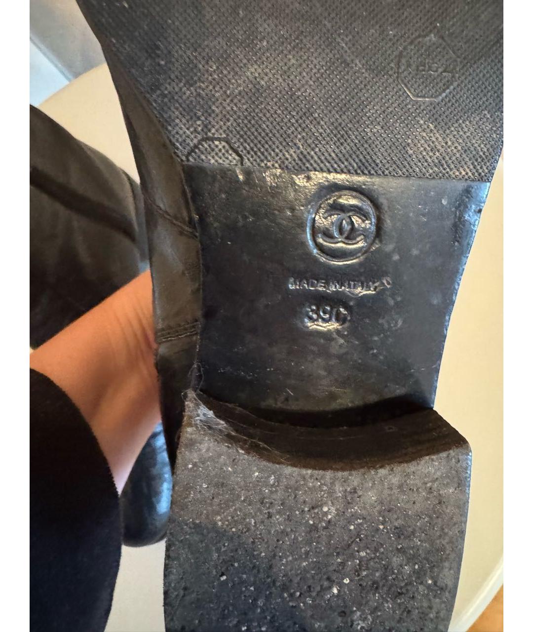 CHANEL Черные кожаные ботинки, фото 8