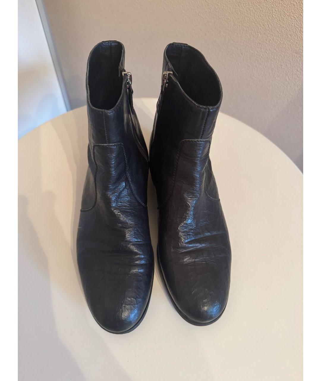 CHANEL Черные кожаные ботинки, фото 2
