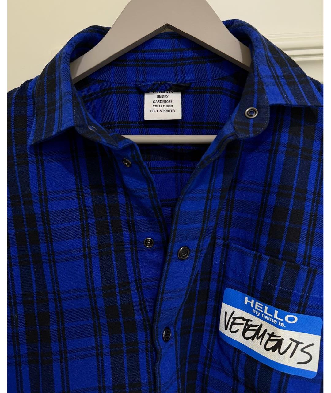 VETEMENTS Синяя хлопковая рубашка, фото 3