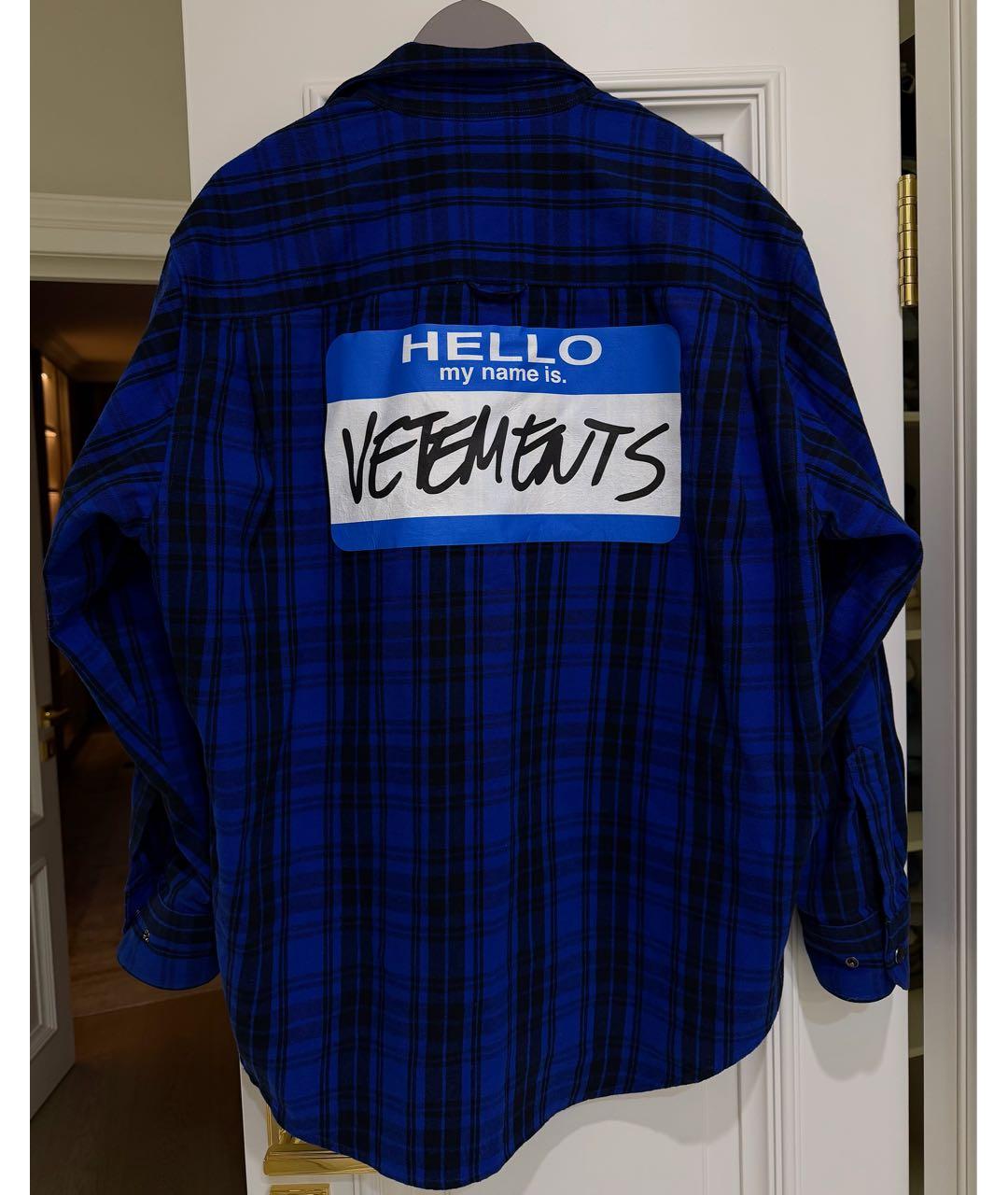 VETEMENTS Синяя хлопковая рубашка, фото 2