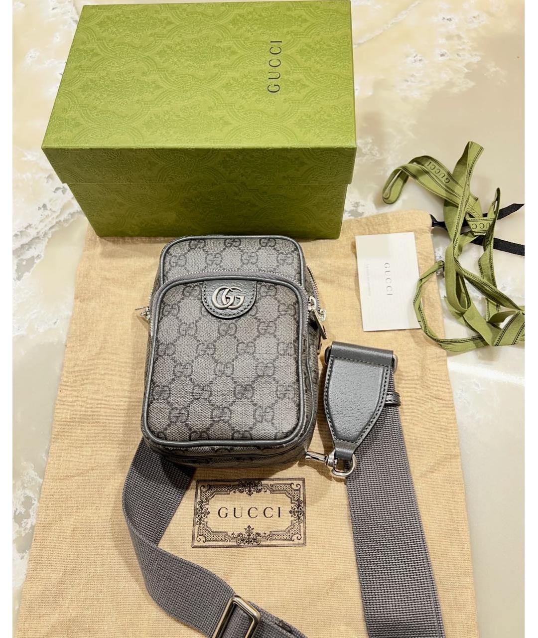 GUCCI Антрацитовая сумка на плечо, фото 7