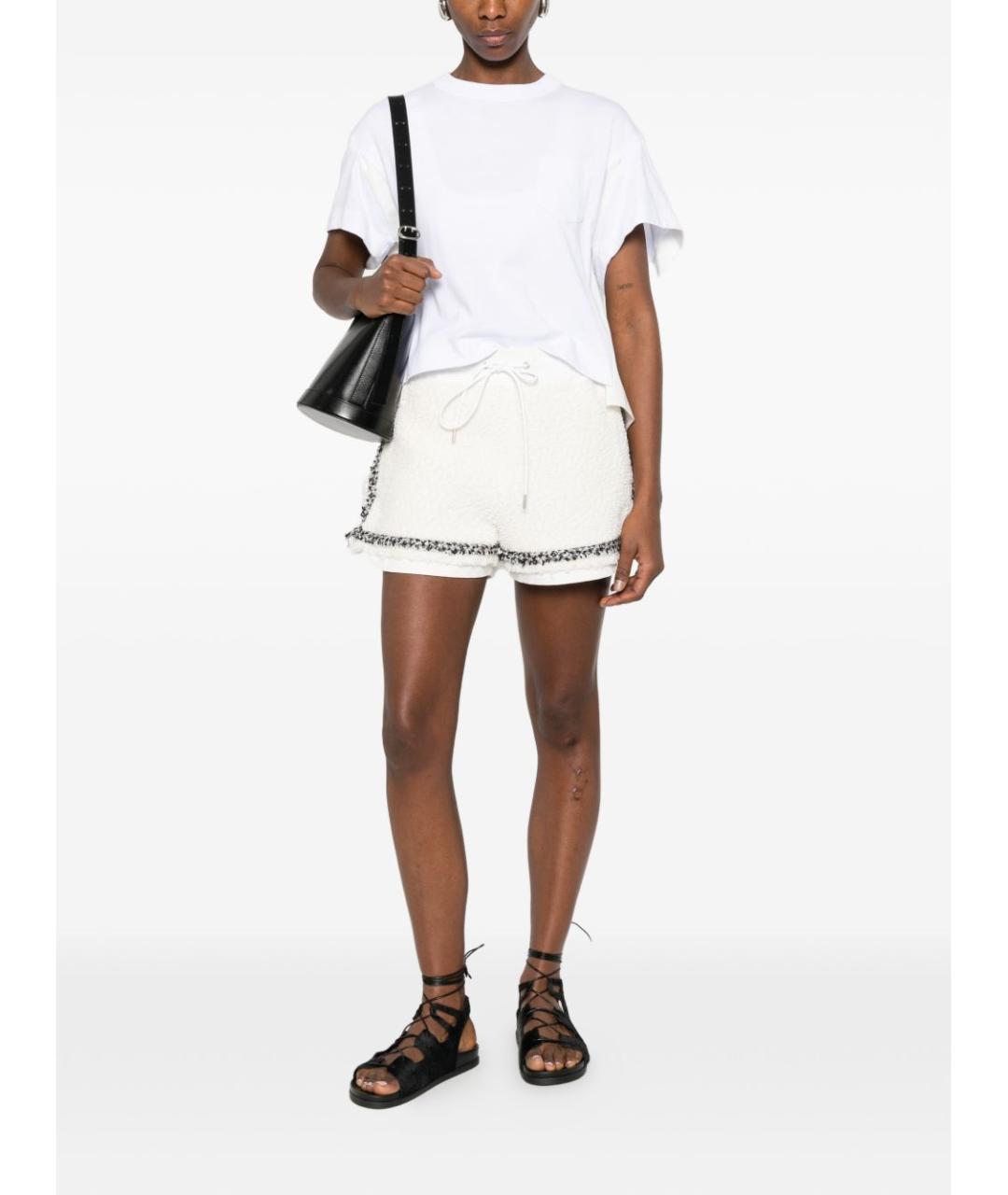 SACAI Белая хлопковая футболка, фото 5