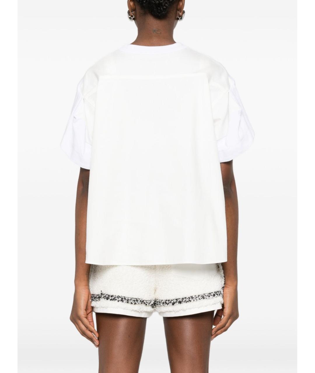 SACAI Белая хлопковая футболка, фото 2