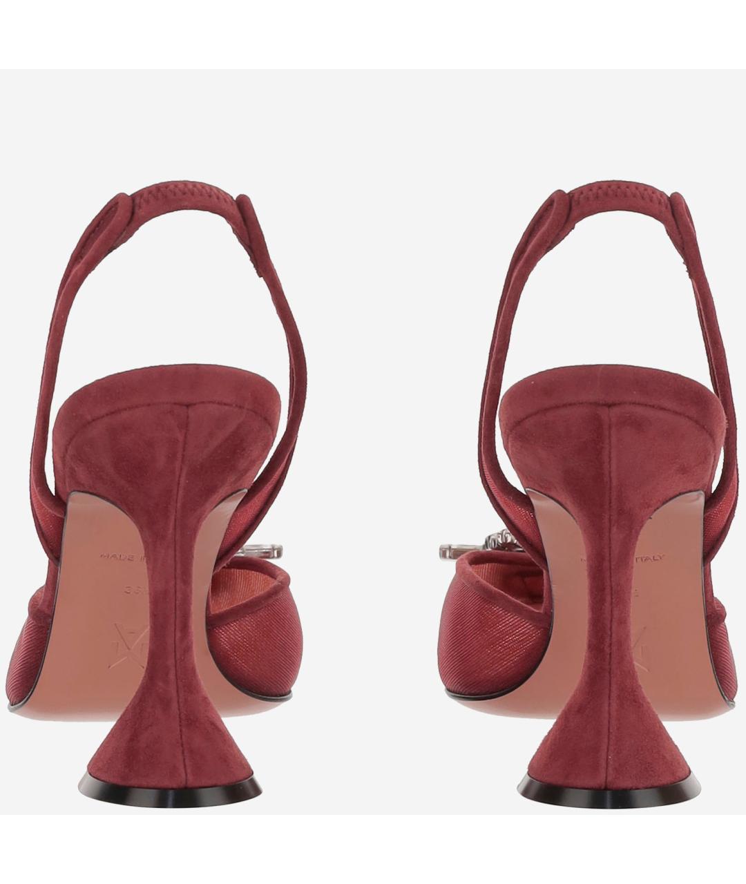 Amina Muaddi Красные текстильные туфли, фото 3