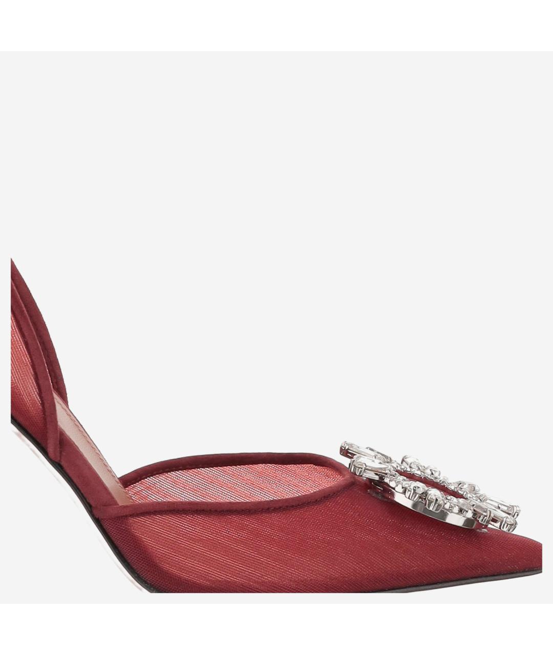 Amina Muaddi Красные текстильные туфли, фото 4