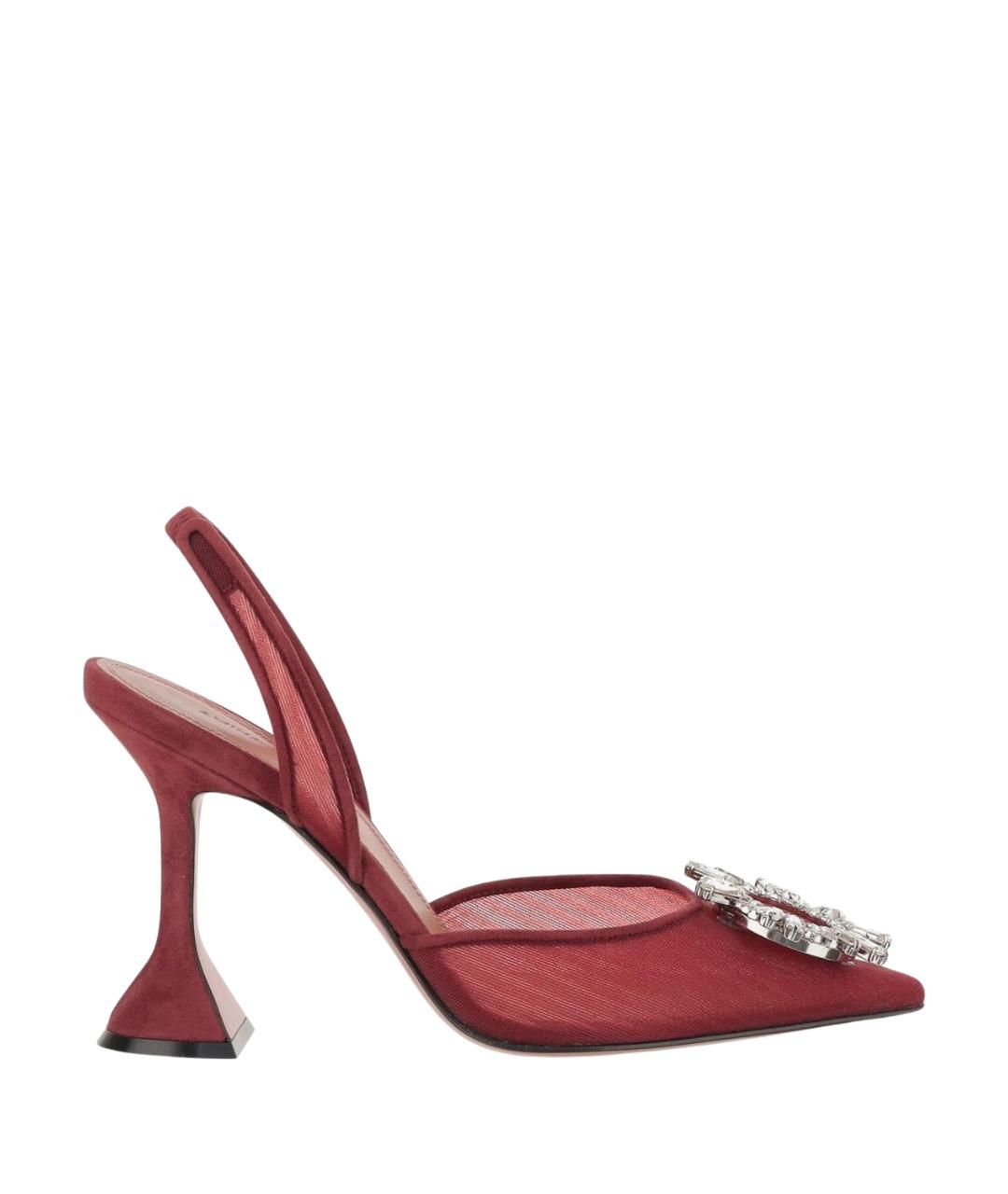 Amina Muaddi Красные текстильные туфли, фото 1