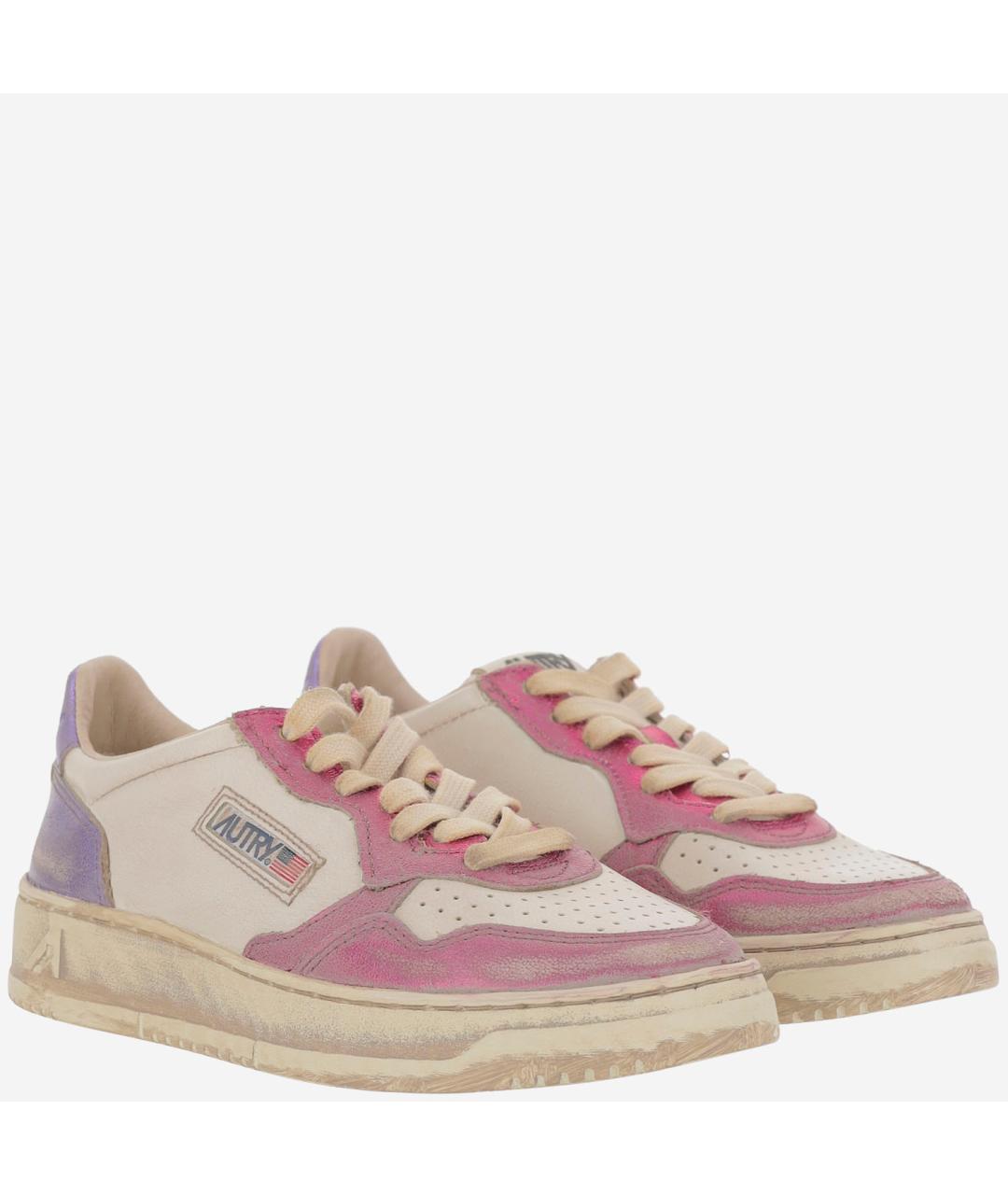 AUTRY Фуксия кожаные кроссовки, фото 3