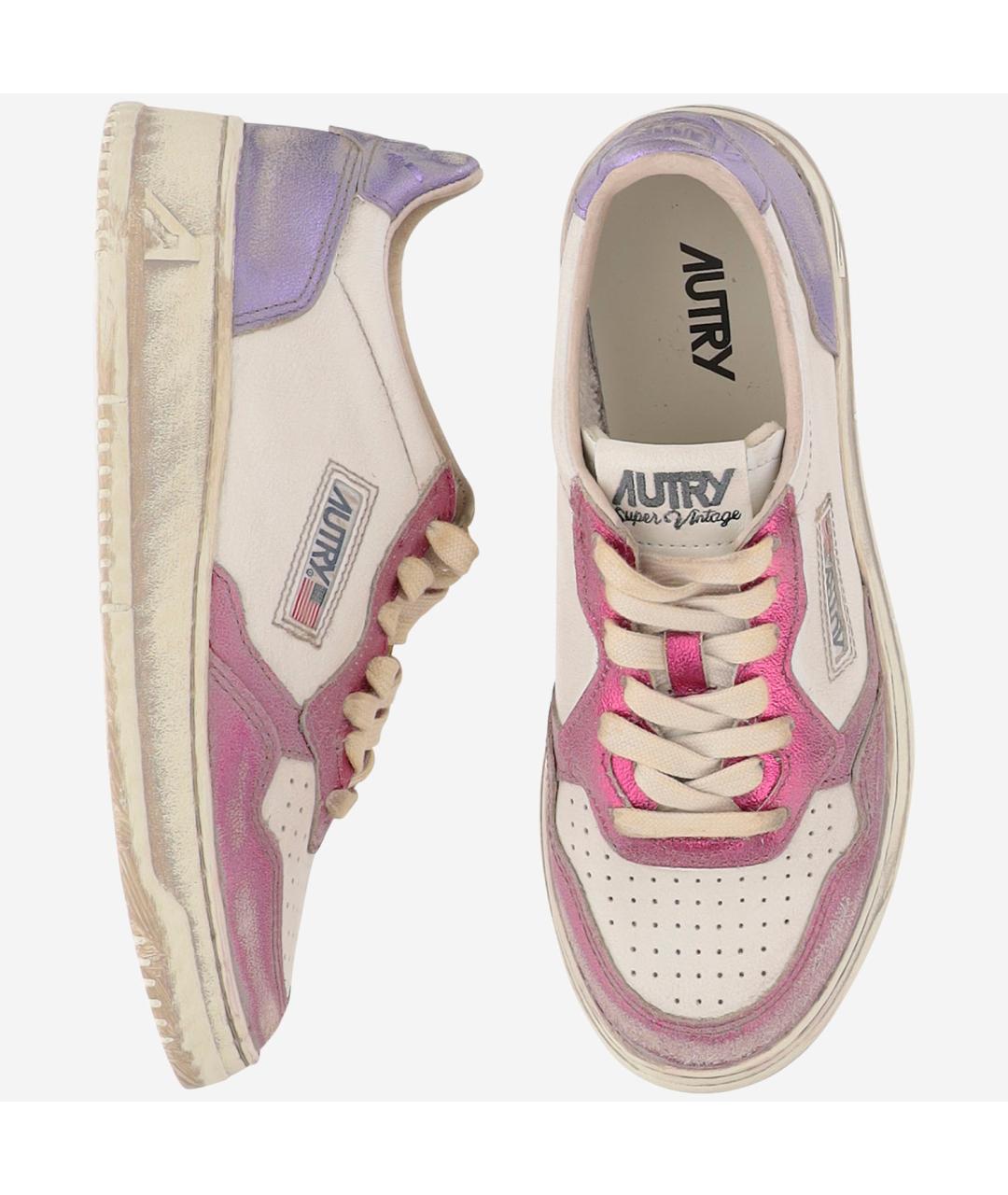 AUTRY Фуксия кожаные кроссовки, фото 2