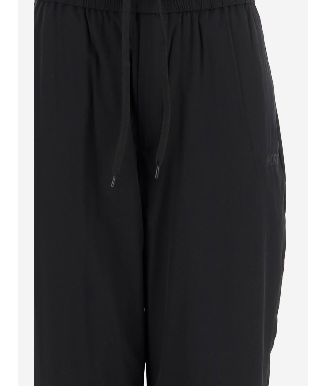 AUTRY Черные полиамидовые прямые брюки, фото 3