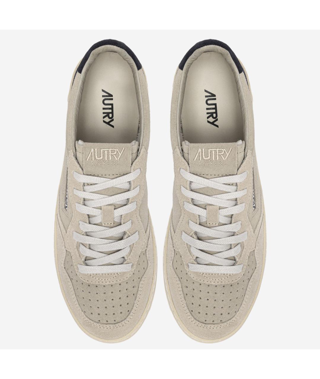 AUTRY Бежевые замшевые низкие кроссовки / кеды, фото 2