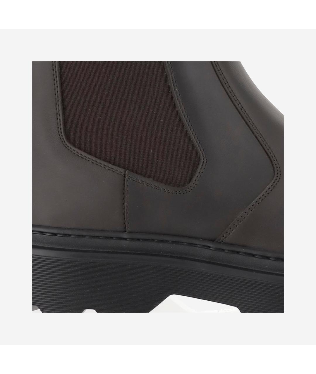 TOD'S Коричневые кожаные высокие ботинки, фото 4