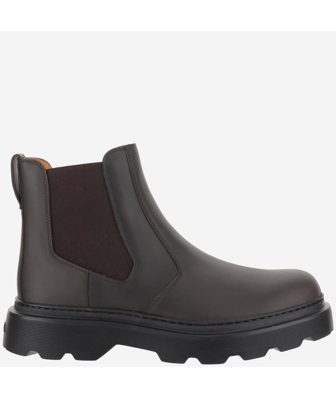 TOD'S Коричневые кожаные высокие ботинки, фото 5