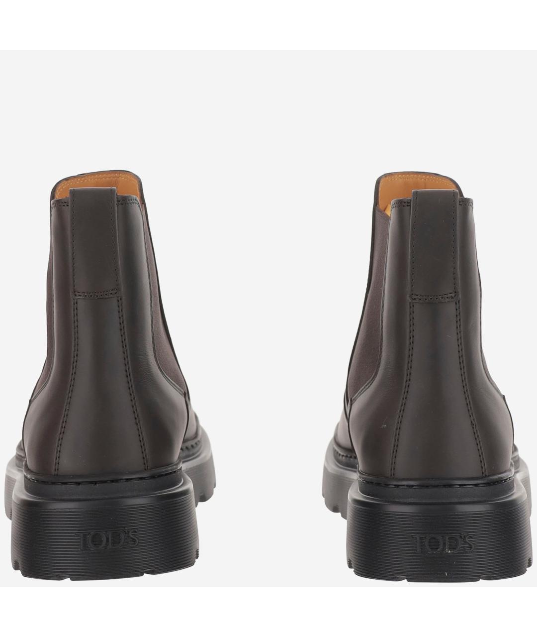TOD'S Коричневые кожаные высокие ботинки, фото 3