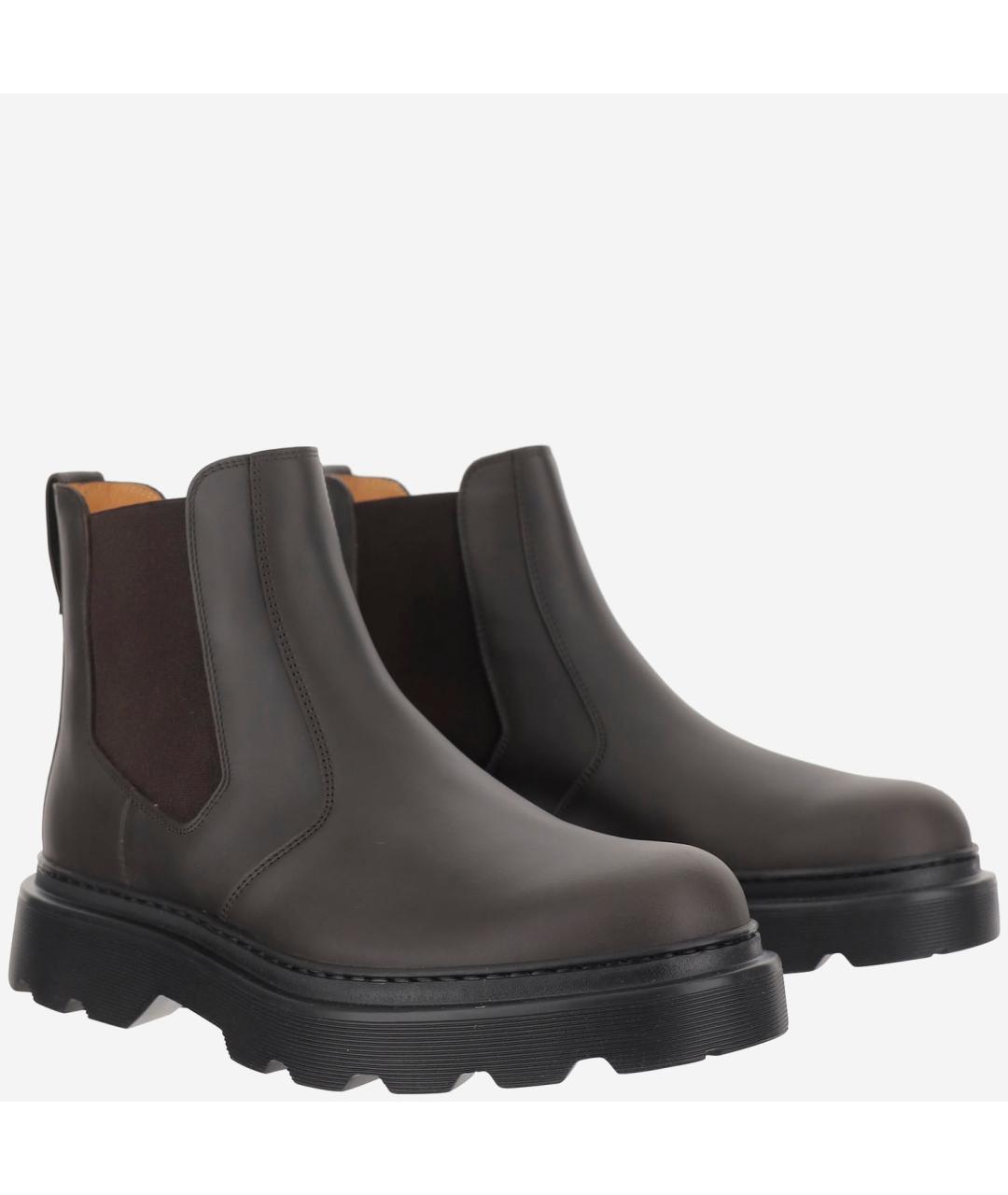 TOD'S Коричневые кожаные высокие ботинки, фото 2