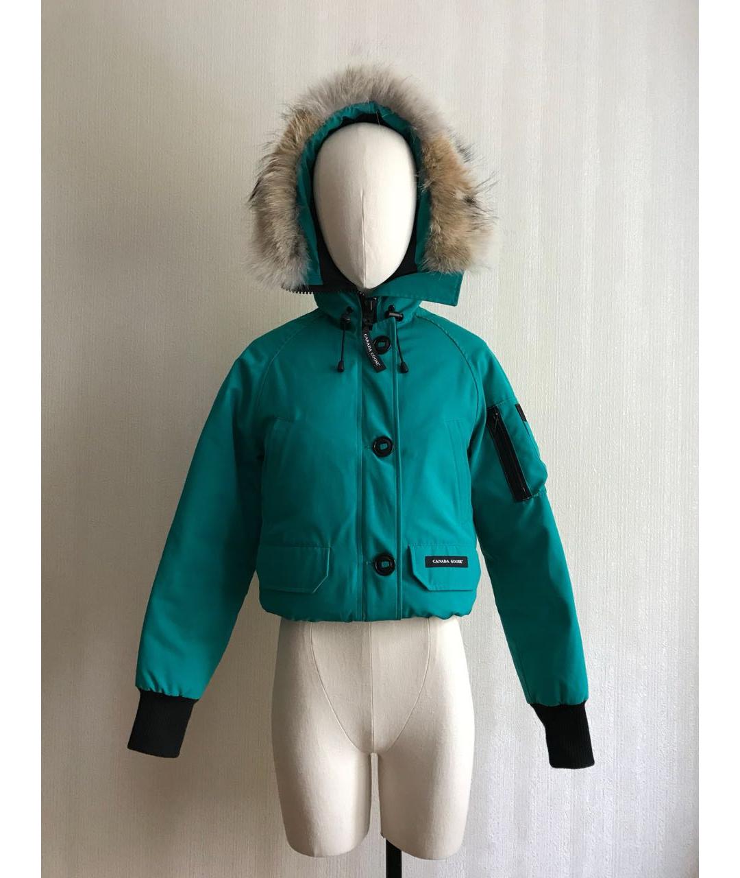 CANADA GOOSE Бирюзовый полиэстеровый пуховик, фото 9