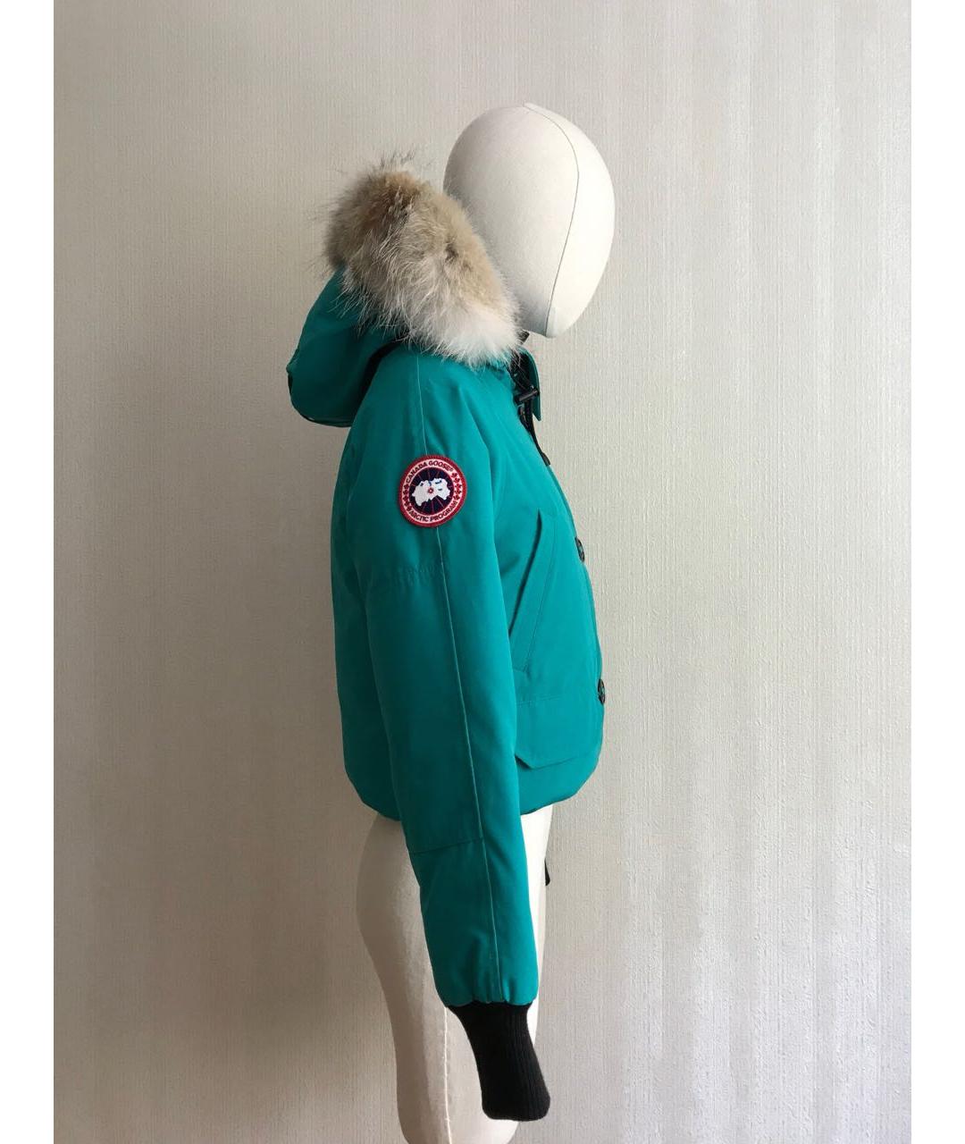 CANADA GOOSE Бирюзовый полиэстеровый пуховик, фото 3