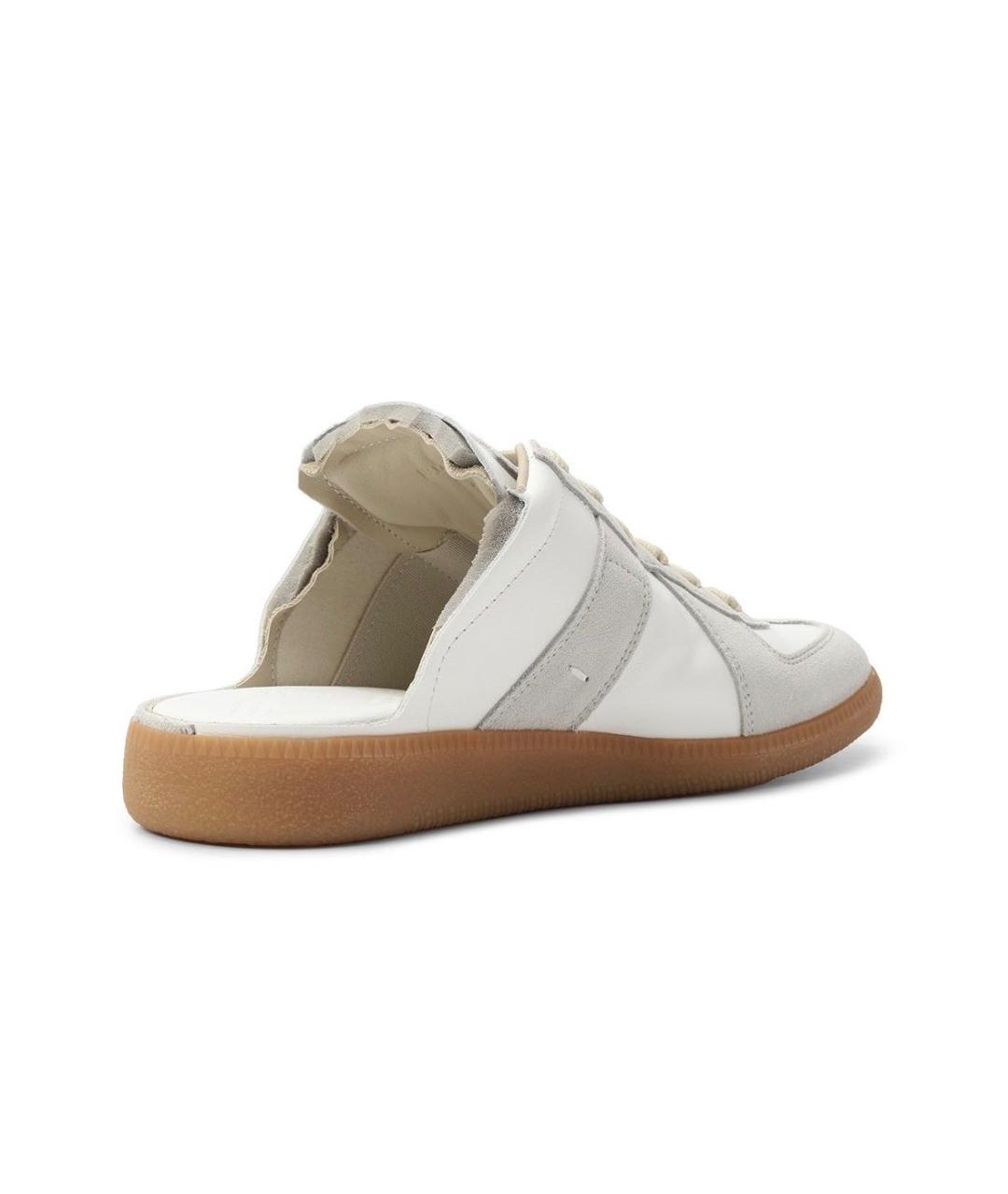 MAISON MARGIELA Белые кожаные низкие кроссовки / кеды, фото 4