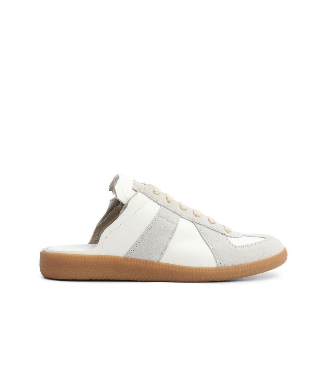 MAISON MARGIELA Белые кожаные низкие кроссовки / кеды, фото 5