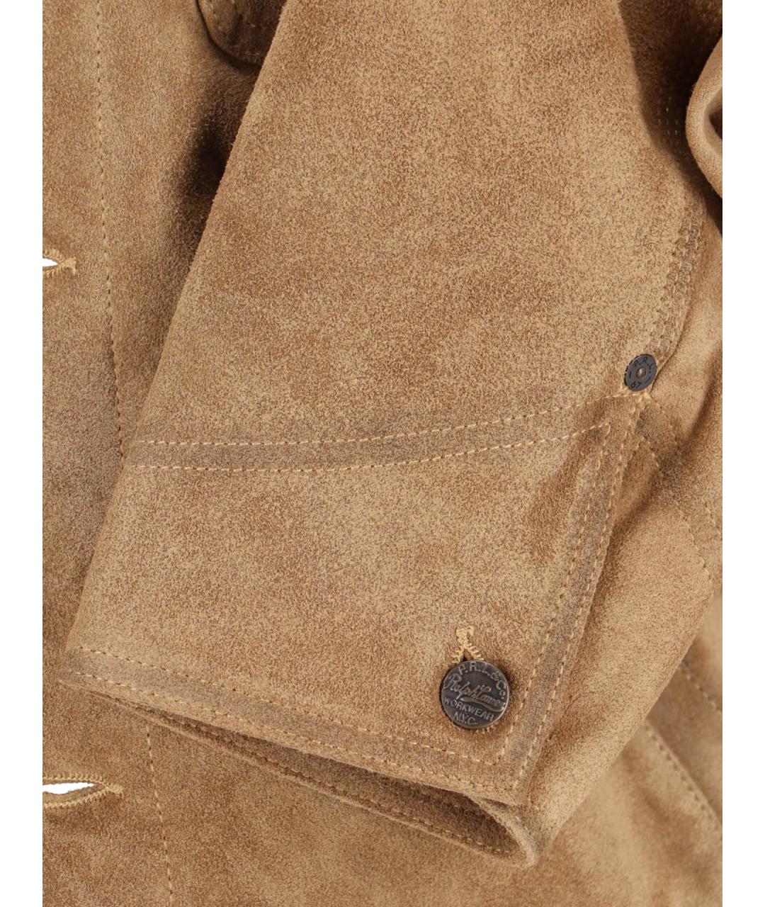 POLO RALPH LAUREN Бежевая кожаная куртка, фото 5