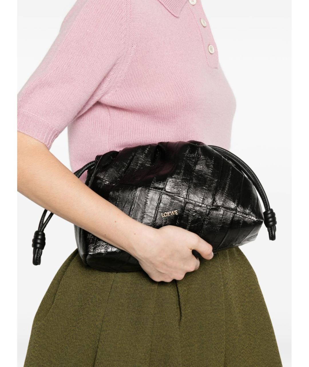 LOEWE Черная кожаная сумка через плечо, фото 3