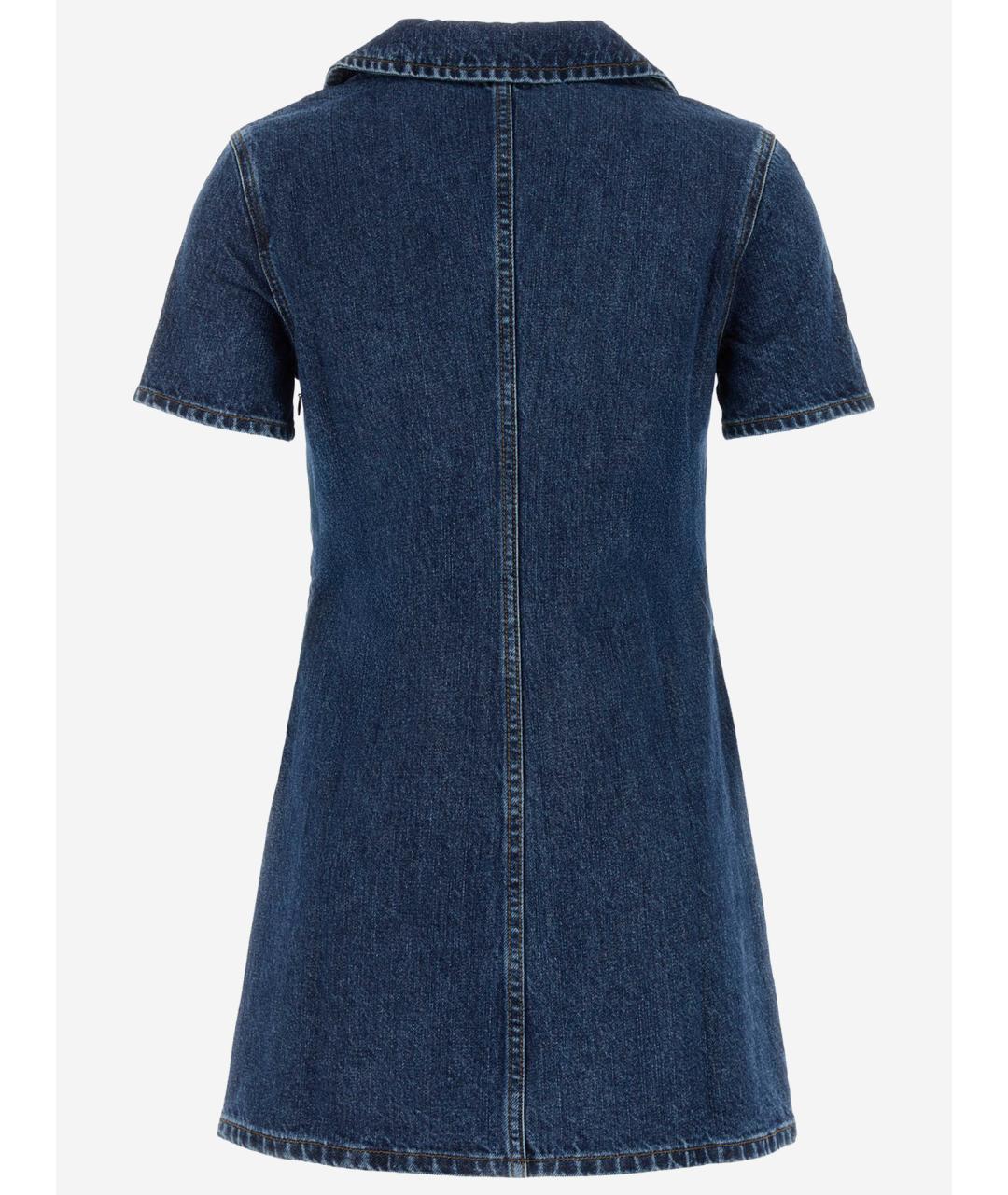 SELF-PORTRAIT Синее хлопковое повседневное платье, фото 2