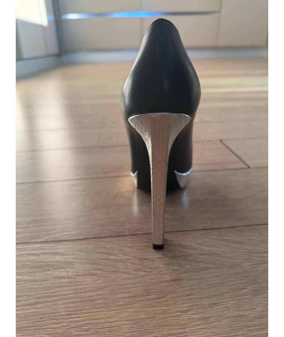 SAINT LAURENT Черные кожаные туфли, фото 3