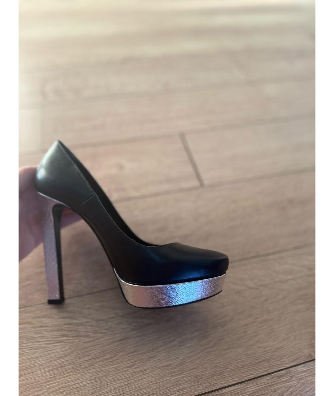 SAINT LAURENT Черные кожаные туфли, фото 4