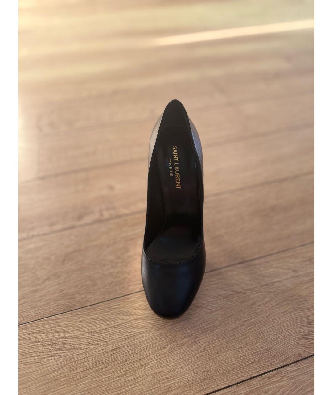 SAINT LAURENT Черные кожаные туфли, фото 2
