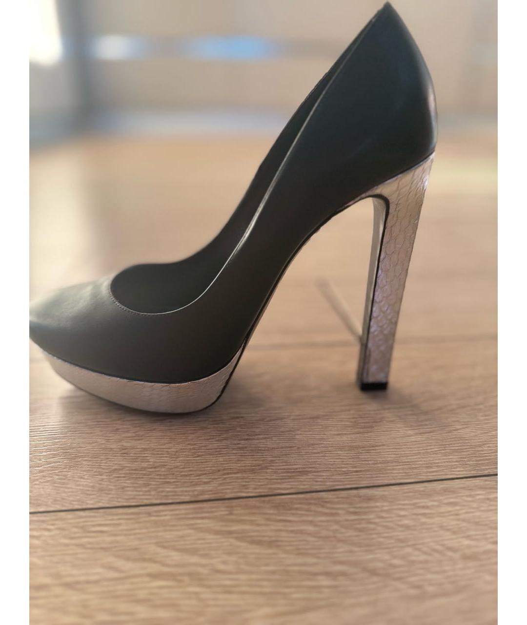 SAINT LAURENT Черные кожаные туфли, фото 9