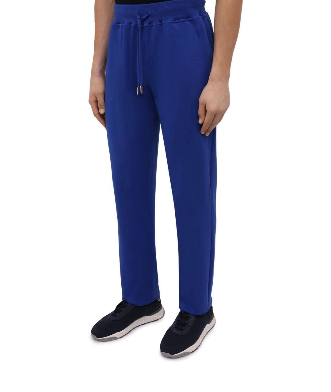 KITON Синие хлопковые повседневные брюки, фото 4