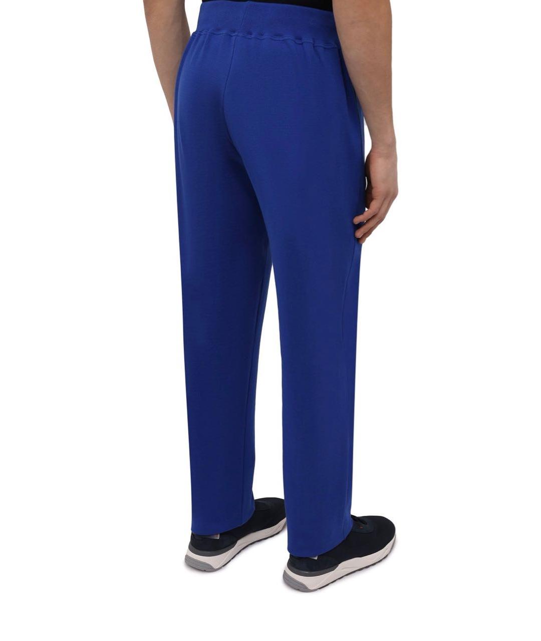 KITON Синие хлопковые повседневные брюки, фото 2