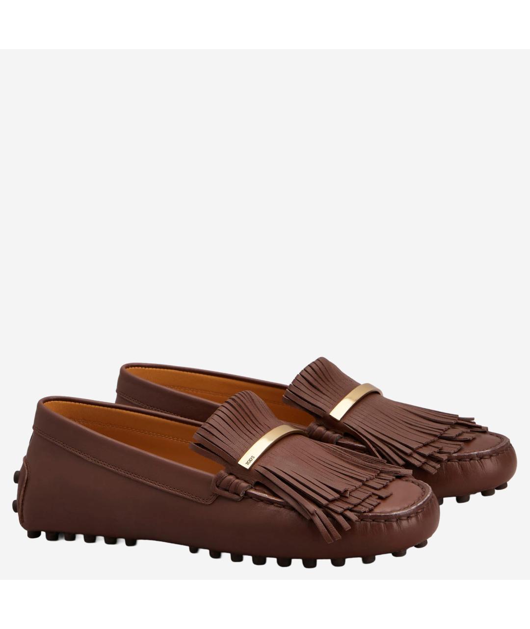 TOD'S Коричневые кожаные мокасины, фото 2