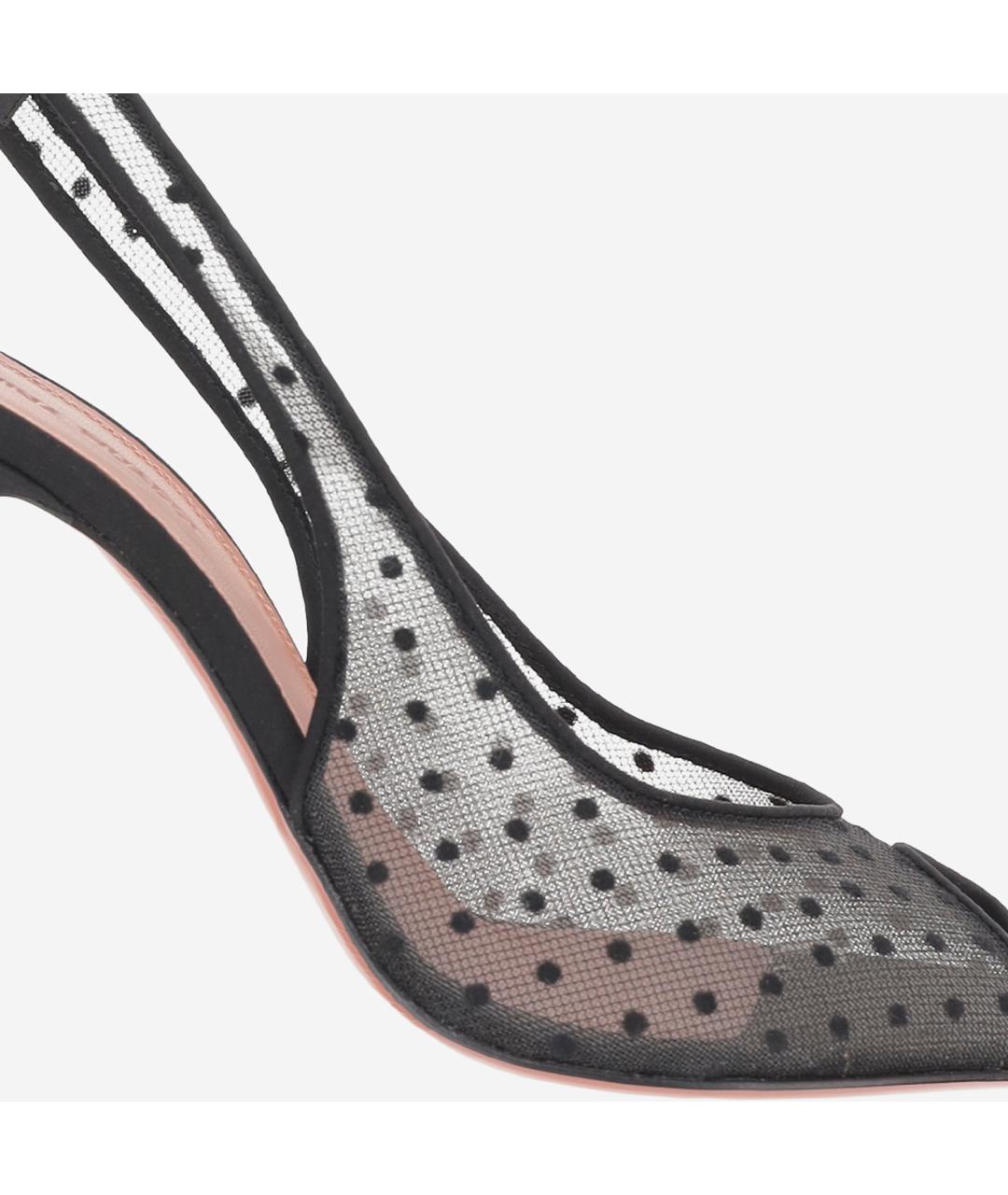 Amina Muaddi Черные текстильные туфли, фото 4